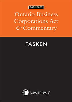 Ontario Business Corporations Act & Commentary, 2022/2023 Edition