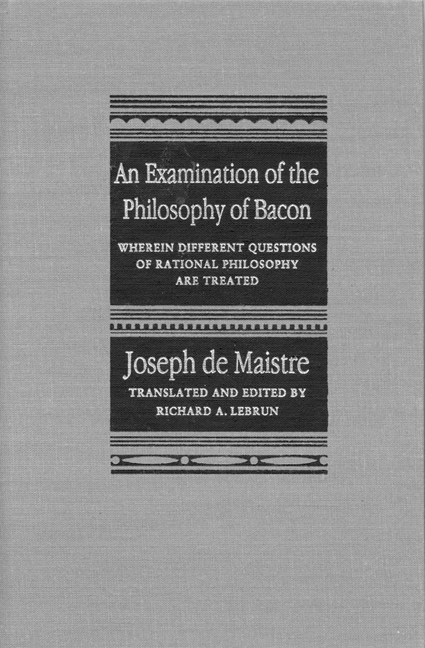 Examination of the Philosophy of Bacon