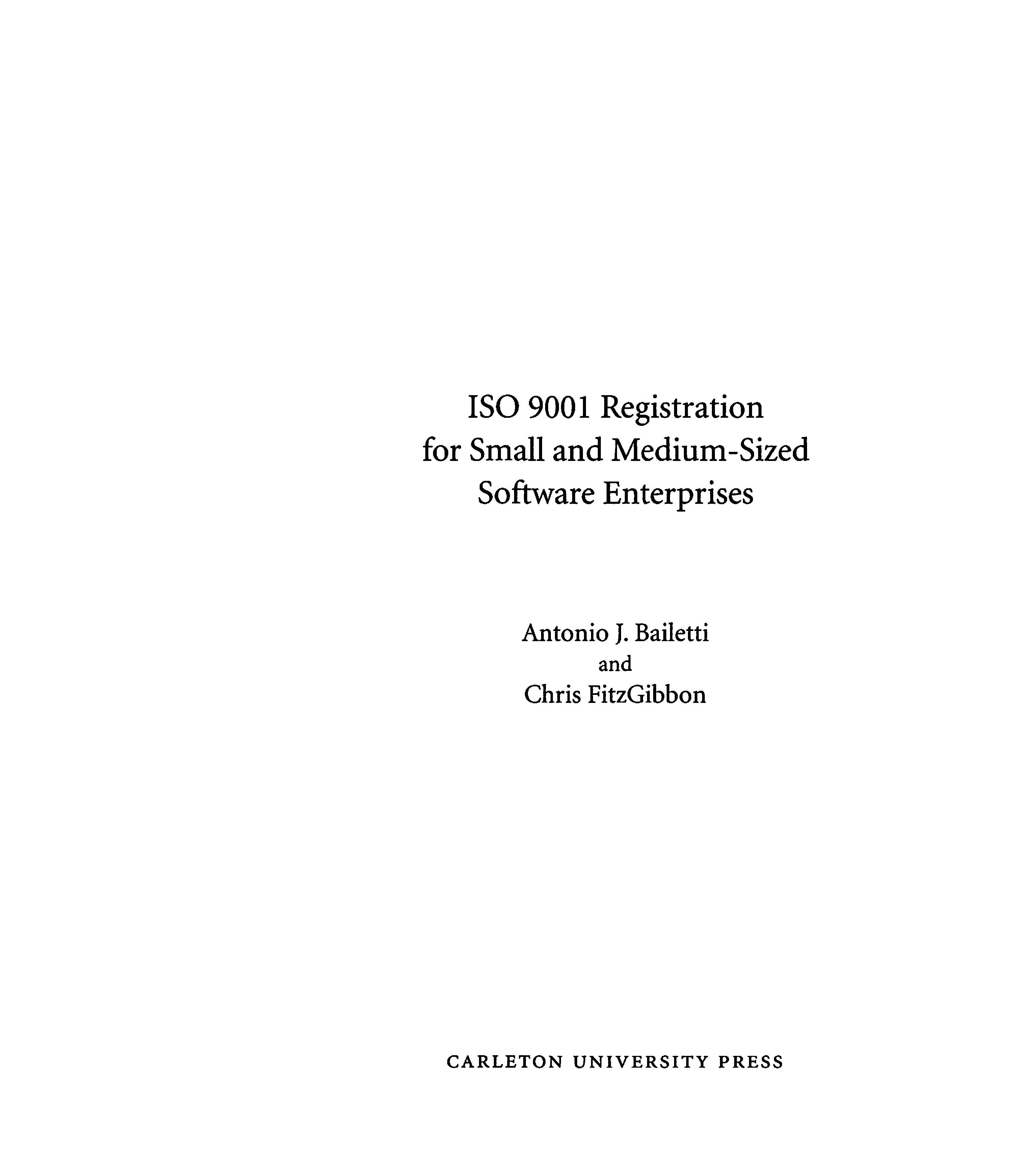 ISO 9001 Registration for Small and Medium-Sized Software Enterprises