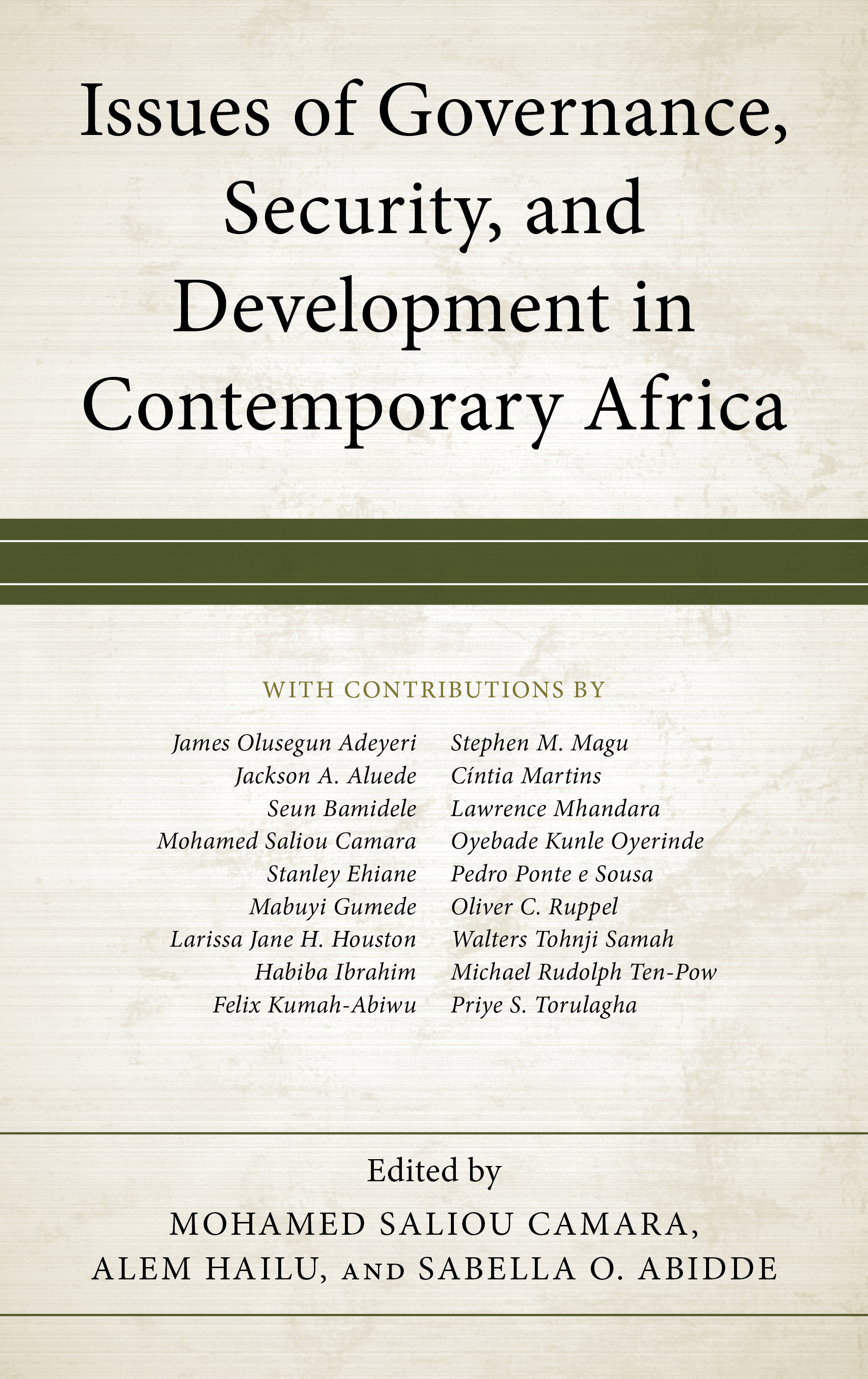 Issues of Governance, Security, and Development in Contemporary Africa