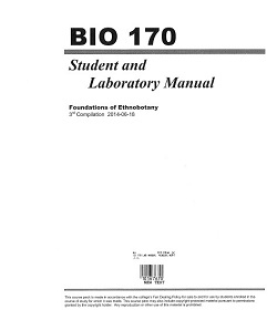 BIO 170 - STUDENT & LAB MANUAL