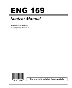 ENG 159 - STUDENT MANUAL