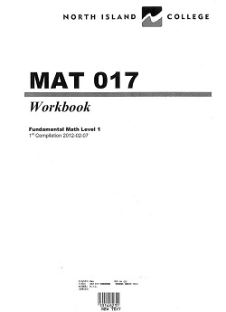 MAT 017 - WORKBOOK