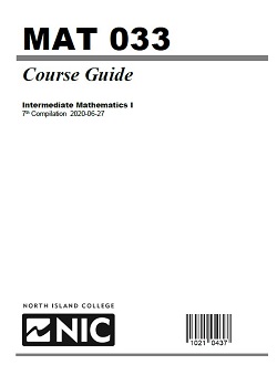 MAT 033 - COURSE GUIDE