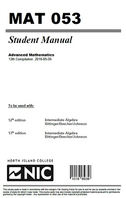 MAT 053 - STUDENT MANUAL