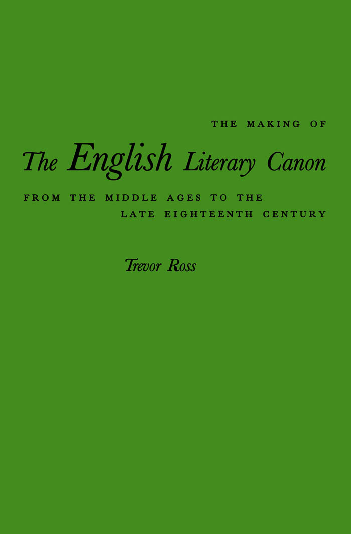 Making of the English Literary Canon